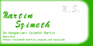 martin szimeth business card